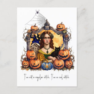 Carte Postale Halloween Witch avec citation