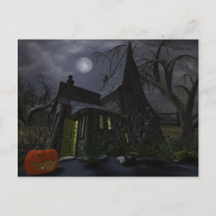 Carte Postale Halloween Witch House