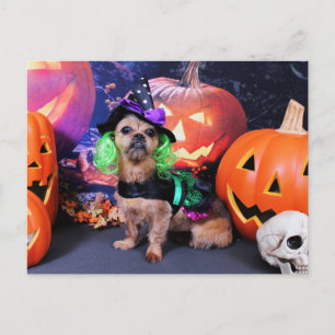 Carte Postale Halloween - YorkiePekeX -Clara