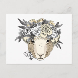 Carte Postale Halo mouton floral