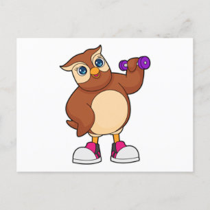 Carte Postale Haltère de Fitness Hibou