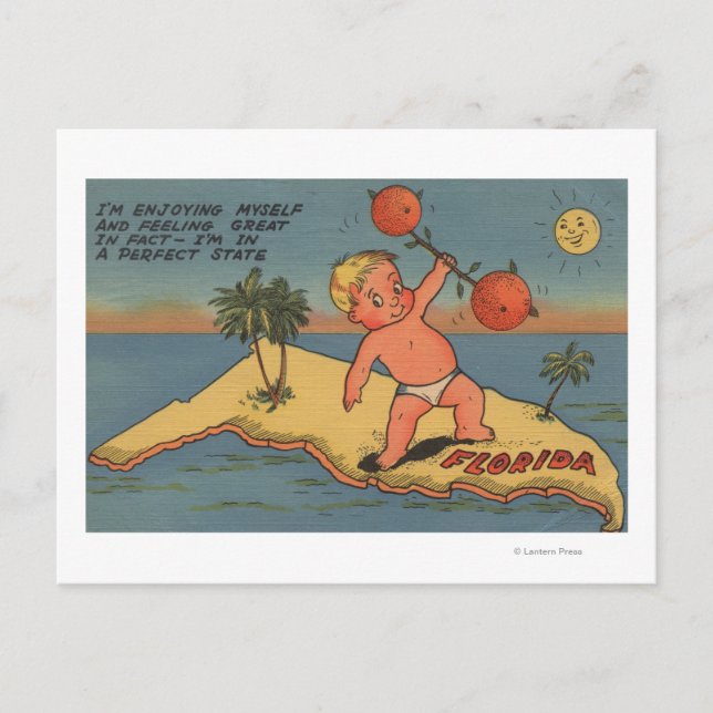 Carte Postale Haltère de levage d'enfant des oranges (Devant)