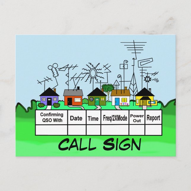 Carte Postale Ham Radio Street QSL Card Personnaliser It! (Devant)