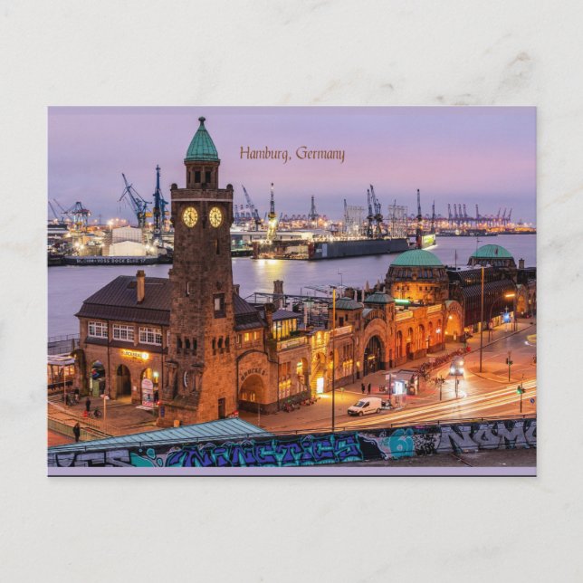 Carte Postale Hambourg Allemagne, photo du paysage urbain (Devant)