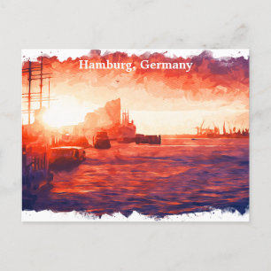 Carte Postale Hambourg Allemagne Port City