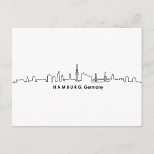 Carte Postale HAMBURG Elbe Allemagne Silhouette de la ville