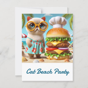 Carte Postale Hamburger pour fête sur la plage pour amateurs de