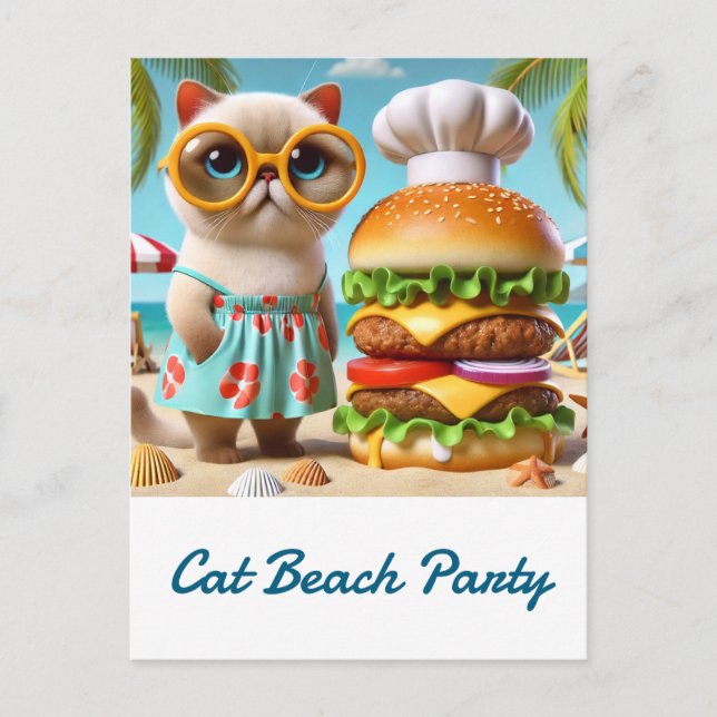 Carte Postale Hamburger pour fête sur la plage pour amateurs de  (Devant)