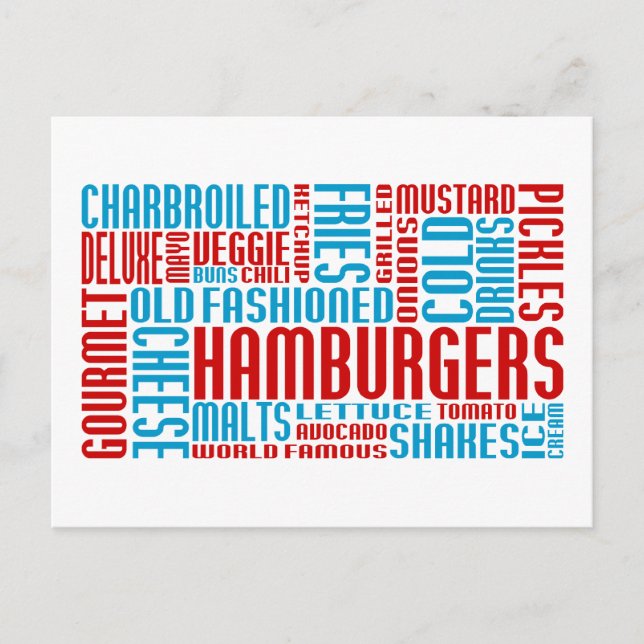 Carte Postale hamburgers chitChat (Devant)