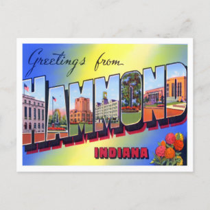 Carte postale Hammond, Indiana Vintage Big Letters