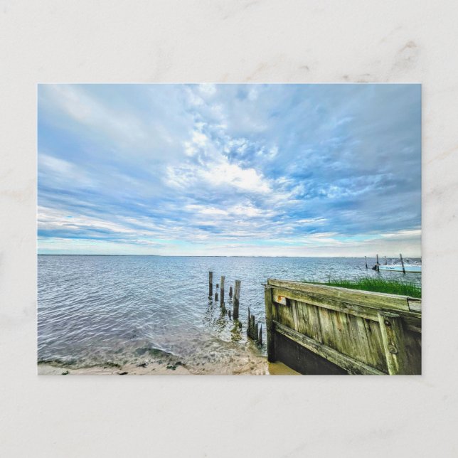 Carte Postale Hampton Bays Long Island Nuages Sable Océan (Devant)