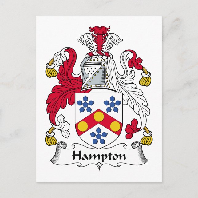 Carte Postale Hampton Family Crest (Devant)