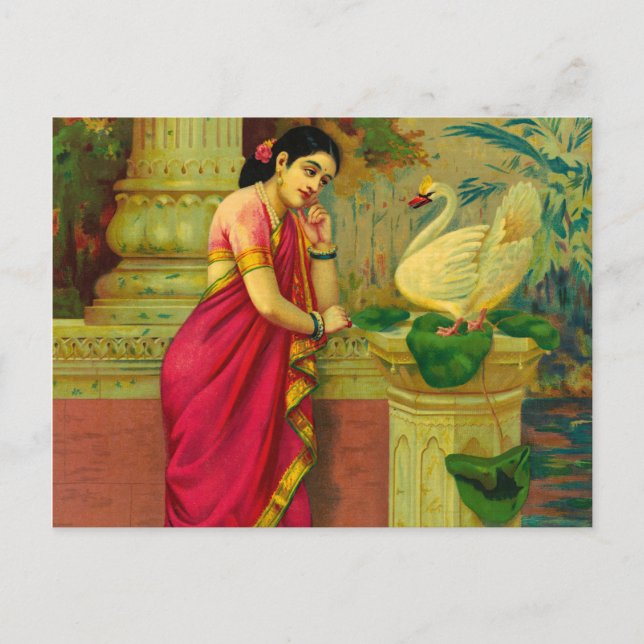 Carte Postale Hamsa and Damayanti by Raja Ravi Varma (Devant)