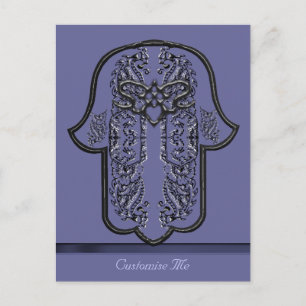 Carte Postale Hamsa Hand feat: Heart (Silver Effect)