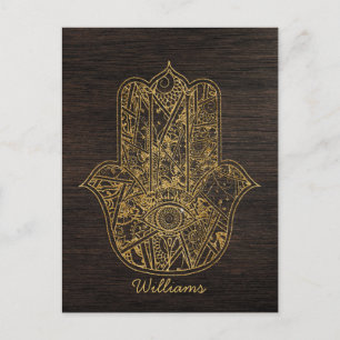 Carte Postale HAMSA Main de Fatima symbole amulet design