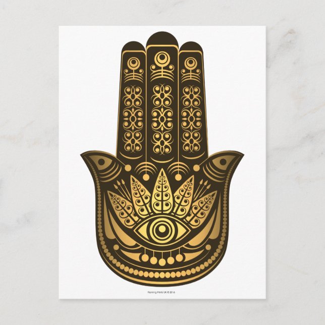 Carte Postale Hamsa Mains Mal Mal Oeil Spirituel (Devant)