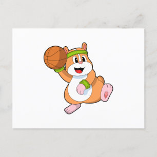 Carte Postale Hamster as Basketball player