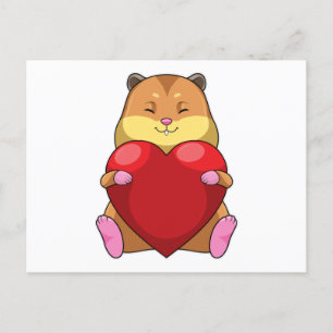 Carte Postale Hamster au coeur