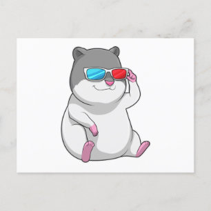 Carte Postale Hamster avec des lunettes
