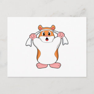 Carte Postale Hamster avec serviette