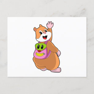 Carte Postale Hamster en tant qu'étudiant avec sac à dos.PNG