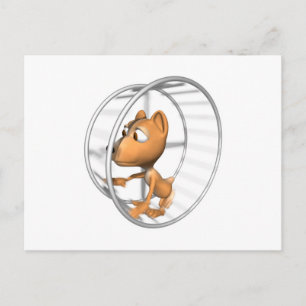 Carte Postale hamster mignon courant dans sa roue