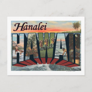 Carte Postale Hanalei, Hawaii - Scènes de grandes lettres