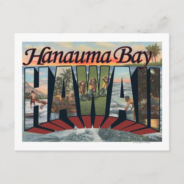 Carte Postale Hanauma Bay, Hawaii - Scènes de grandes lettres (Devant)