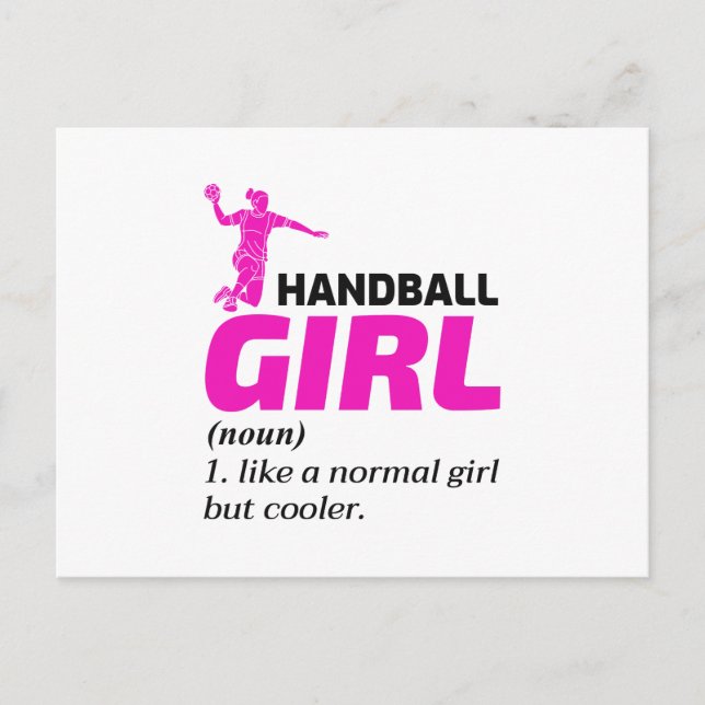 Carte Postale Handball Girl Handballer Drôle Dire (Devant)