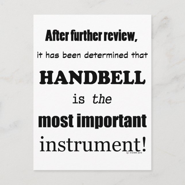 Carte Postale Handbell Instrument le plus important (Devant)