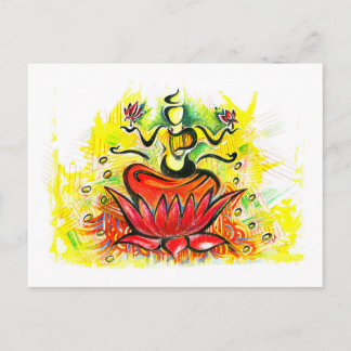 Carte Postale Handmade Abstract Painting of Lakshmi Maa