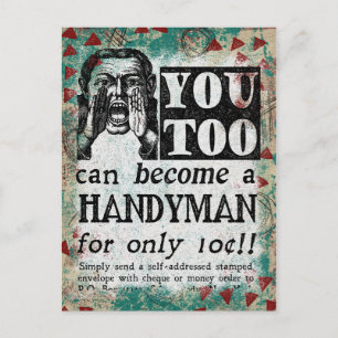 Carte Postale Handyman - Funny Vintage Retro