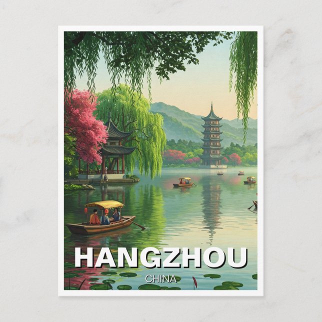 Carte Postale Hangzhou West Lake chine Voyage (Devant)