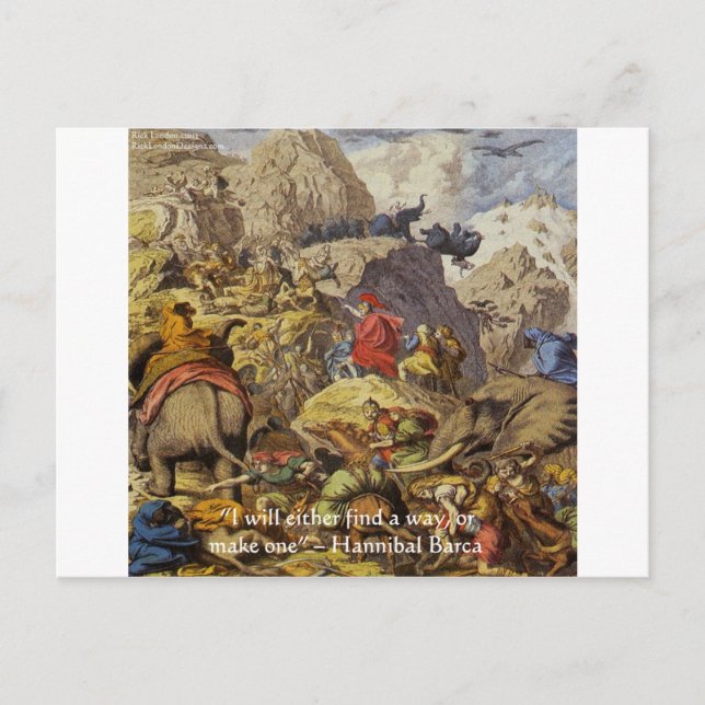 Carte Postale Hannibal Barca & Army & Quota Venin & Cards (Devant)