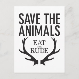 Carte Postale Hannibal Lecter - Mange la rude (Sauvez les animau