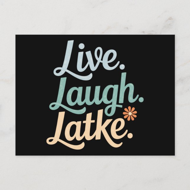 Carte Postale Hanoukka Live Laugh Latke Funny Holiday Family (Devant)