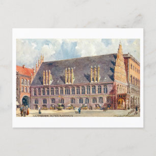 Carte Postale Hanovre vintage Allemagne Rathaus
