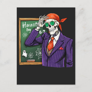 Carte Postale Hanté par 6-7 Prof de maths drôle pour Halloween