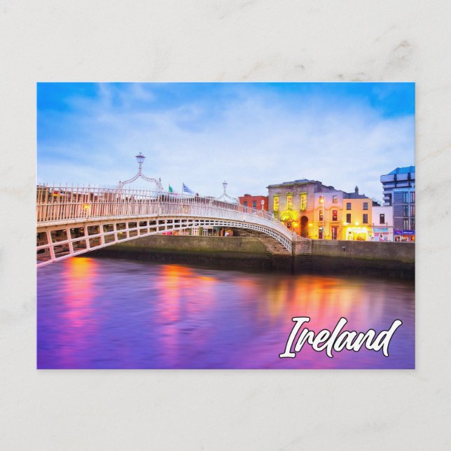 Carte Postale Ha'penny Bridge, Dublin, Irlande (Devant)