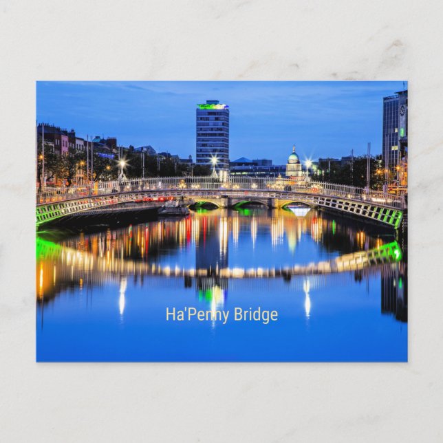 Carte Postale Ha'Penny Bridge, Dublin, Irlande (Devant)