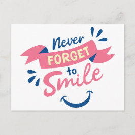 Carte Postale Happiness Attitude sourit Bonjour, Penser à vous