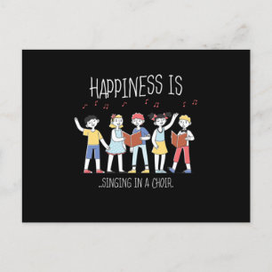 Carte Postale Happiness Chorale Chanteur Musicien Chanter Cadeau