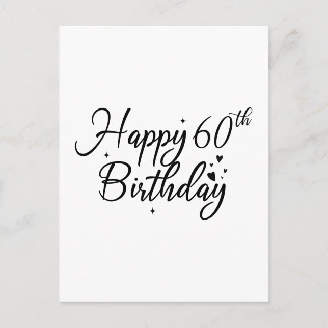 Carte Postale Happy 60th Birthday Cake Topper 60 Years Old Bday (Devant)