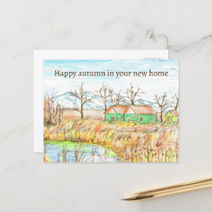 Carte Postale Happy Automne À New Home Immobilier Pays Maison
