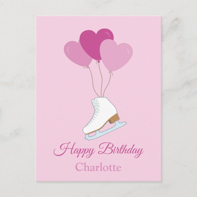 Carte Postale Happy Birthday Figure Skating Postcard (Devant)