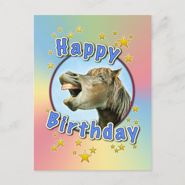 Carte Postale Happy Birthday from the laughing horse (Devant)