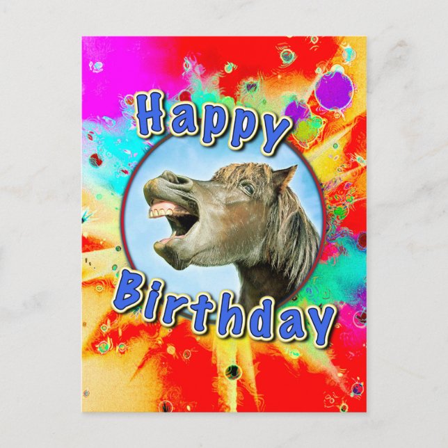 Carte Postale Happy Birthday from the laughing horse (Devant)