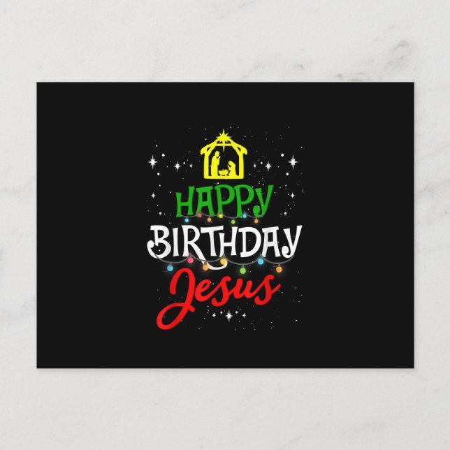 Carte Postale Happy Birthday Jesus Christmas Pajama Holiday Xmas (Devant)