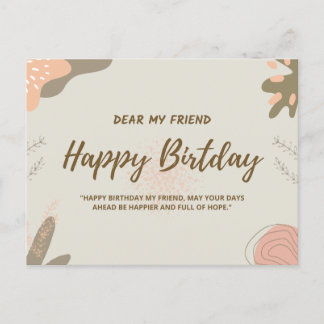 Carte Postale happy birthday my friend