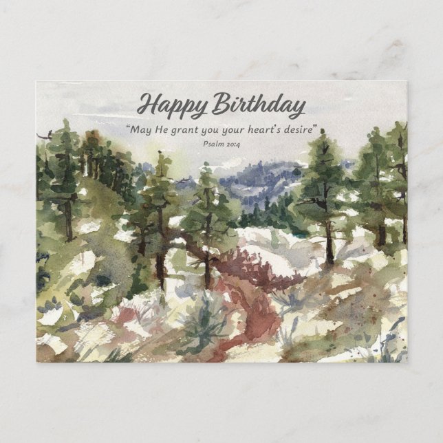Carte Postale Happy Birthday Psalm 20 Scripture Bible Desert  (Devant)